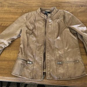 Beige faux leather jacket